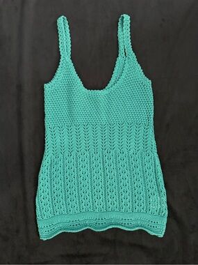 Old Navy Crocheted Scoop Tank in Teal